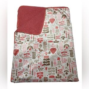 Chick Pea Baby Blanket 2015 Birds Flowers Coral Salmon Sherpa 28 x 36.
